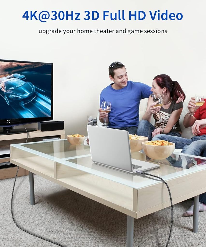 JSAUX 4K DisplayPort to HDMI Cable Adapter 10FT, DP to HDMI Male Video UHD 1440P/2K@120Hz,4K@30 Nylon DP to HDTV Uni-Directional Cord for Dell, Projector, Desktop, AMD, NVIDIA, Lenovo, HP JSAUX 4K DisplayPort to HDMI Cable Adapter 10FT, DP to HDMI Male Video UHD 1440P/2K@120Hz,4K@30 Nylon DP to HDTV Uni-Directional Cord for Dell, Projector, Desktop, AMD, NVIDIA, Lenovo, HP